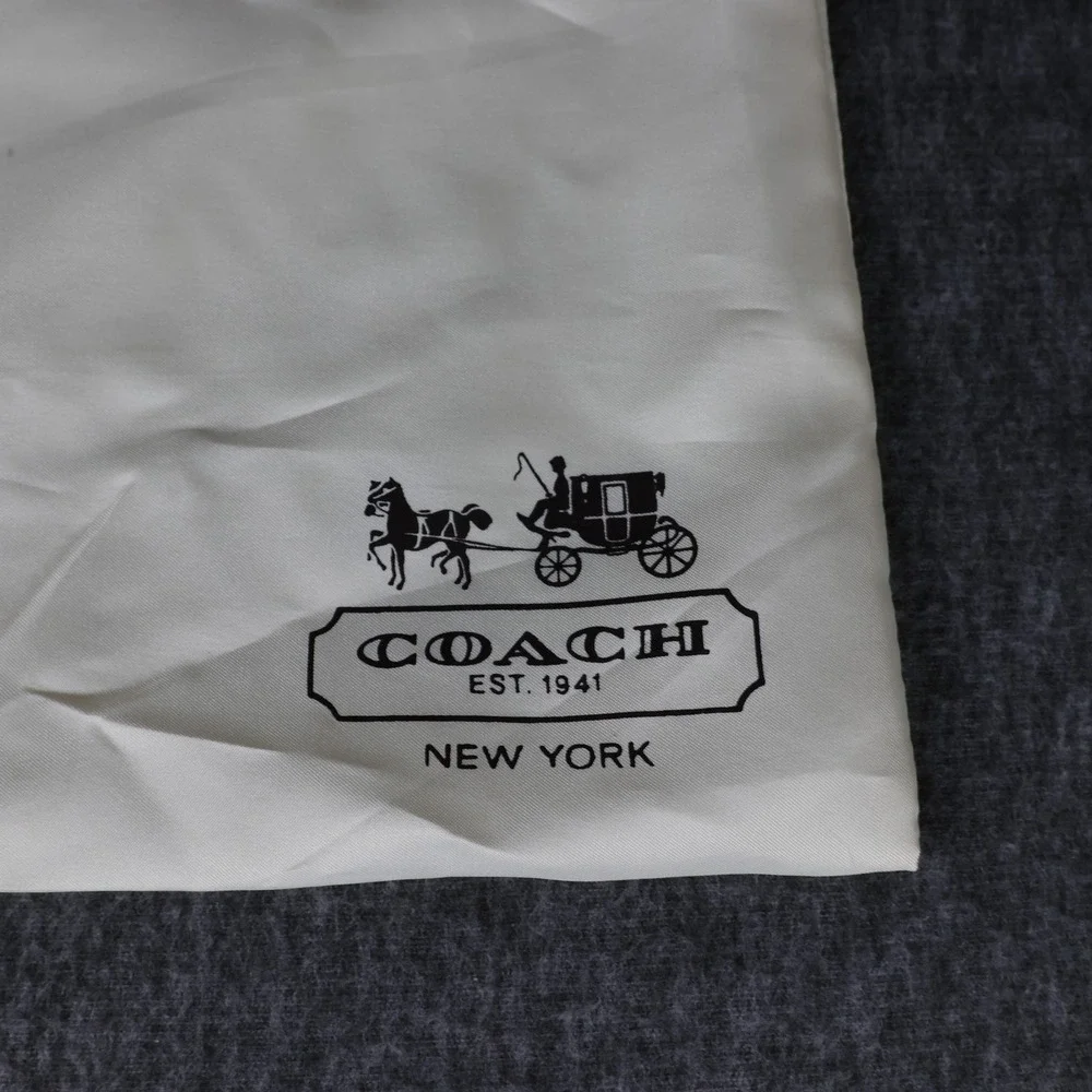 Coach Dustbag Womens One Size White Satin Drawstring Logo Storage Pouch